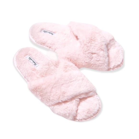 NEW Splendid Slippers Super Plush Faux Fur Criss Cross - Picture 3 of 8